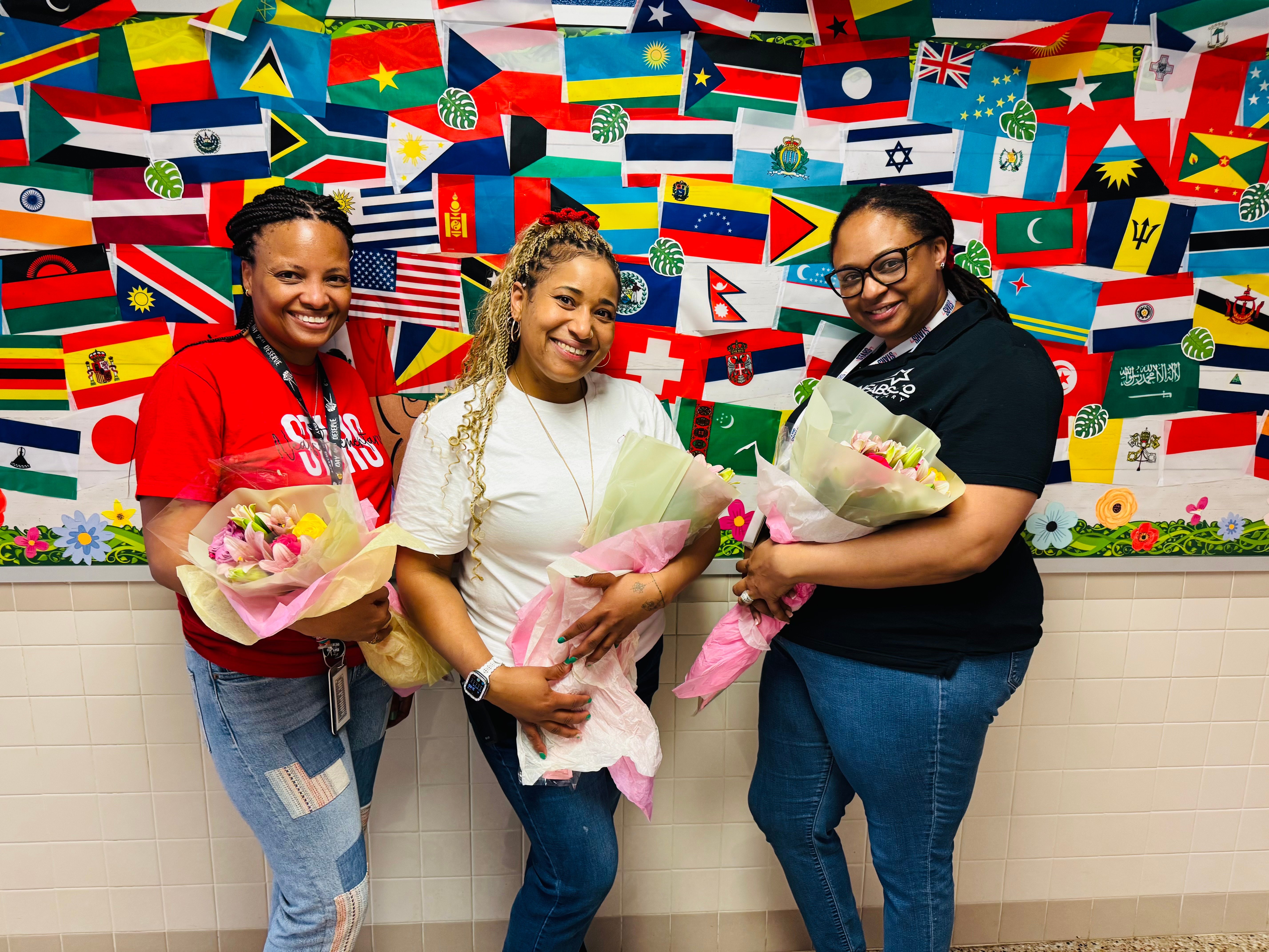 group photo of Ms. Pierce, Ms. Carrington and Ms. Stephenson