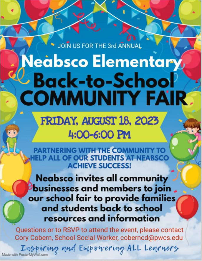 Open House for Grades 1-5 - Neabsco Elementary School