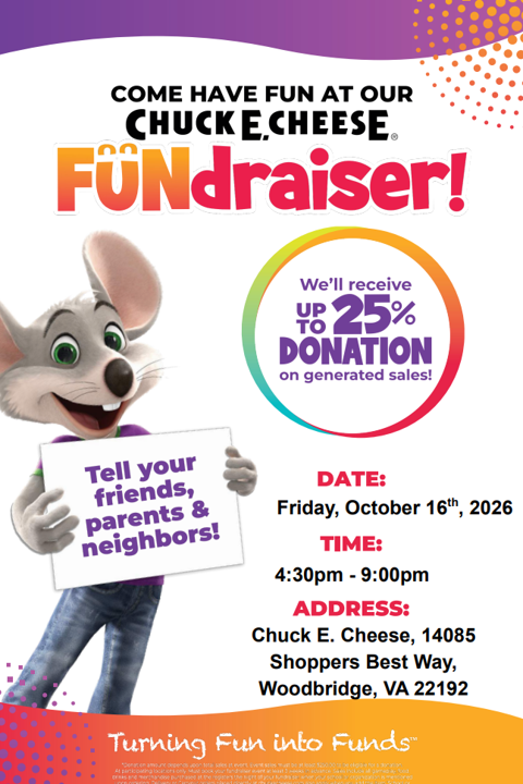 logistics flyer chuck e cheese holding a sign